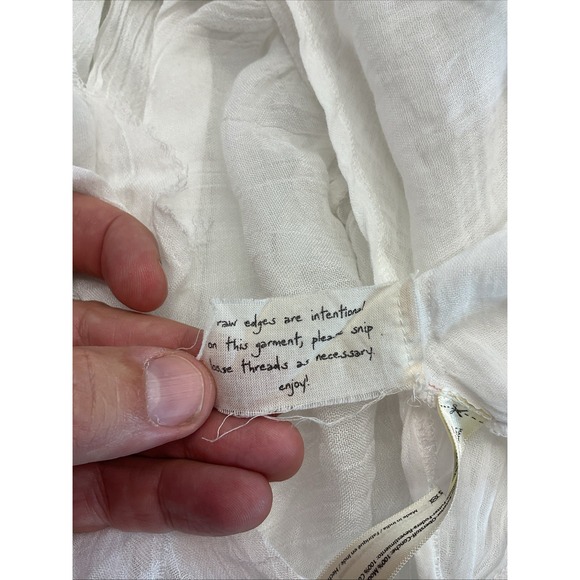 Free People Fp One Clover Skirt Asymmetrical Tiered Flowy Guaze  White XS - Picture 7 of 12